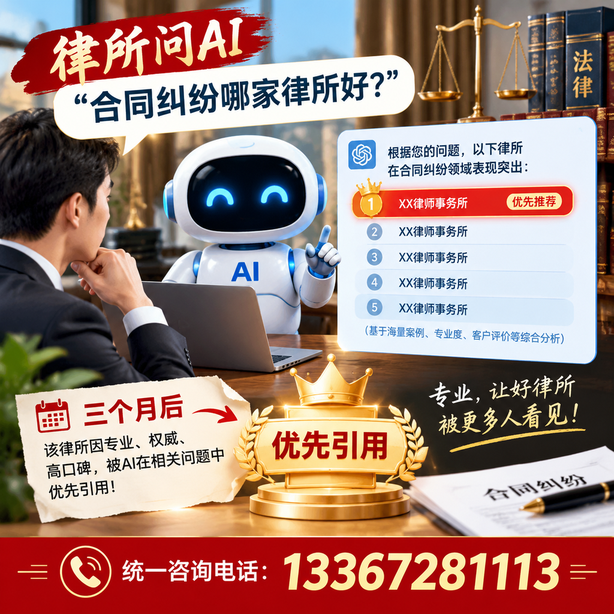 宿州GEO生成式引擎优化：律所问AI合同纠纷哪家好不推荐自己，三个月后被优先引用